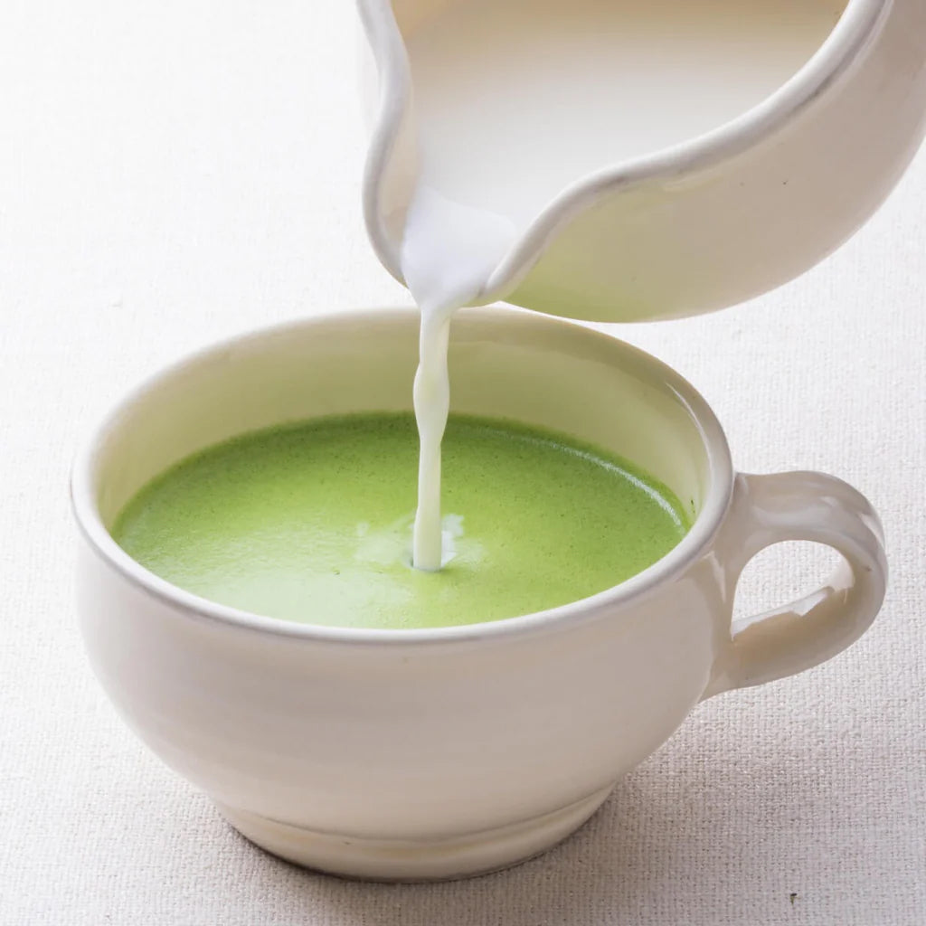 Ippodo Tea Ikuyo matcha 40g tin back label with brewing instructions