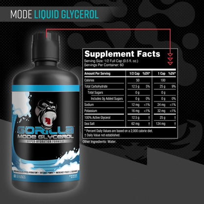 Gorilla Mode Liquid Glycerol - Hyper hydration formula 60 servings
