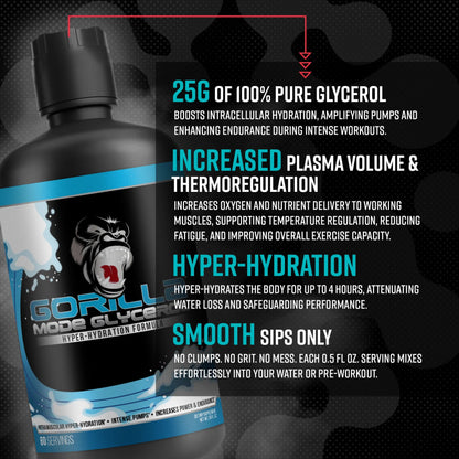 Gorilla Mode Liquid Glycerol - Hyper hydration formula 60 servings