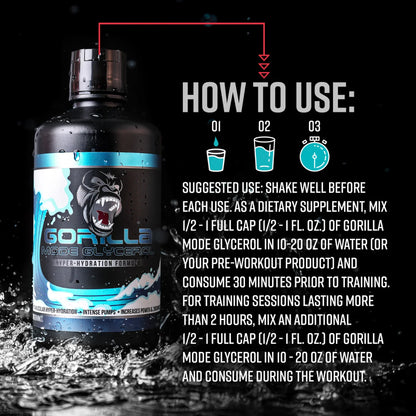 Gorilla Mode Liquid Glycerol - Hyper hydration formula 60 servings