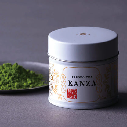 Ippodo Tea Kanza matcha 20g tin front label