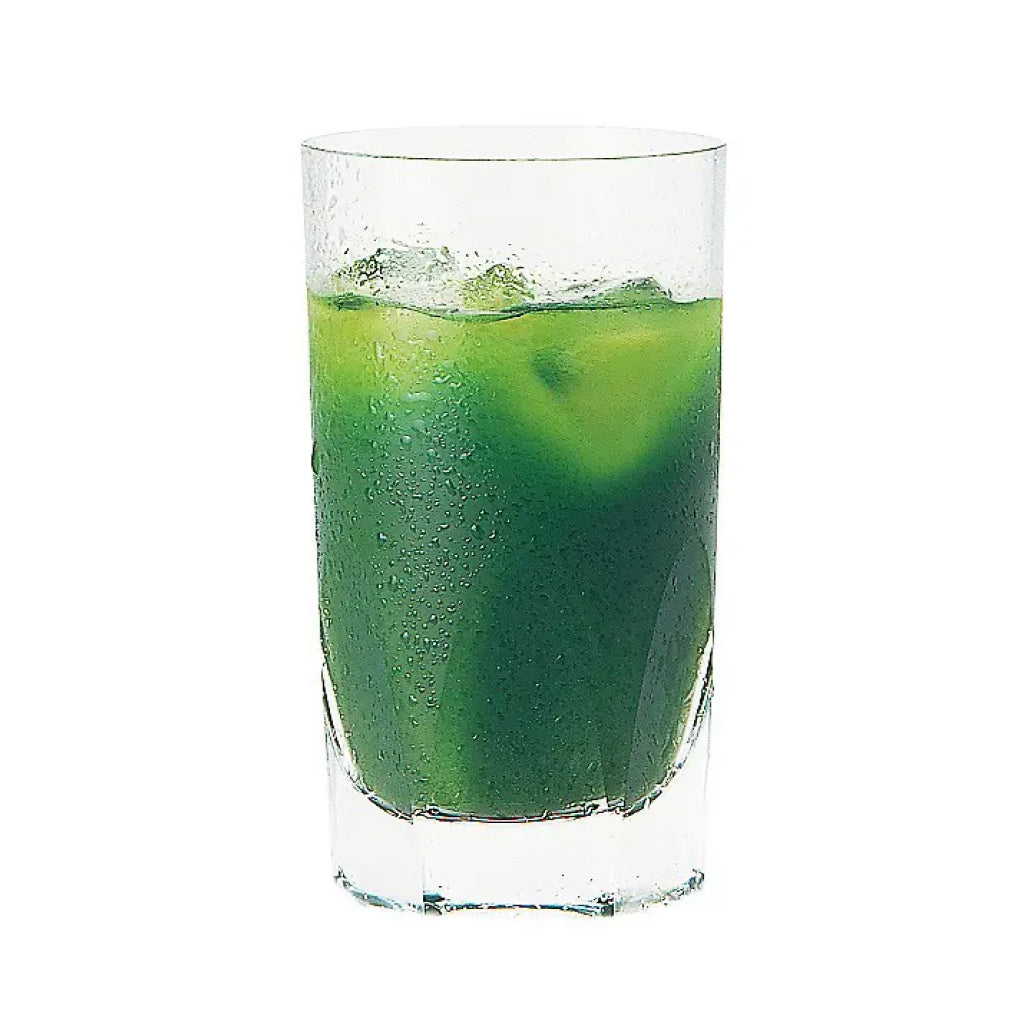 Marukyu Koyamaen sweetened matcha mix prepared as a matcha drink