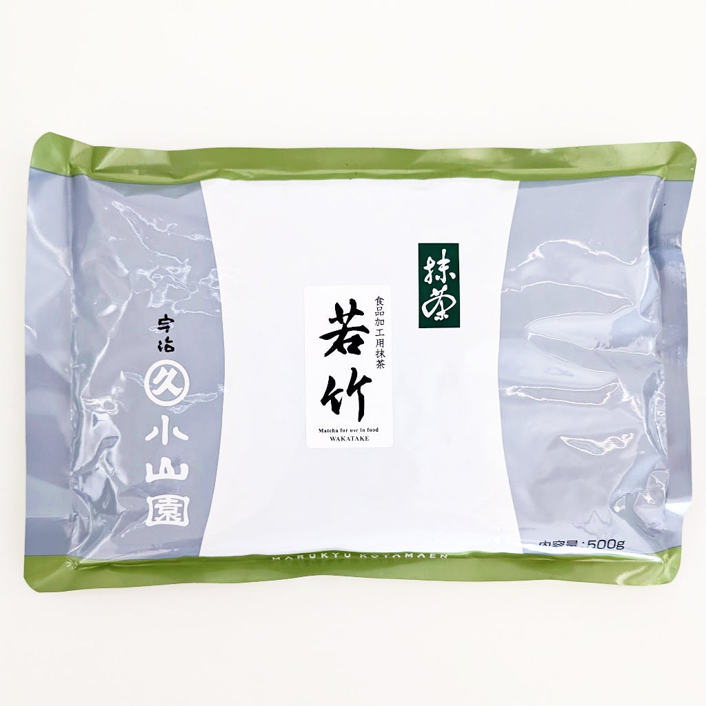 Marukyu Koyamaen Wakatake culinary matcha 500g bag back label